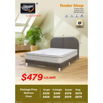 Sleepy Night Tender Sleep Spring Mattress & Divan Package