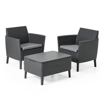 Allibert - Salemo Balcony Sofa Set Graphite